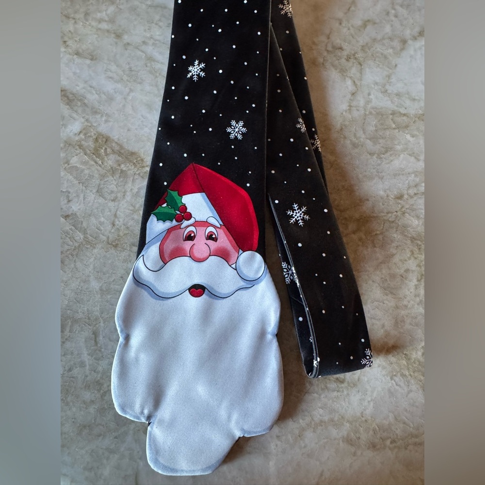 Holidays Black Santa Tie